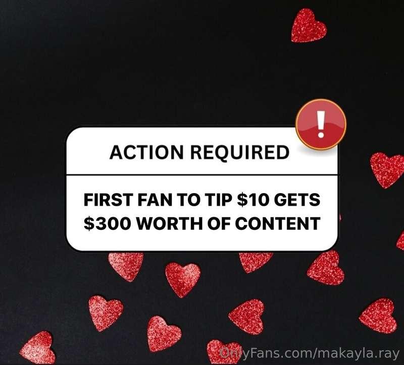 ❤️‍🔥 ATTENTION! ❤️‍🔥
the first lucky fan to tip $10 will get..
