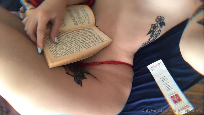 I like to read half naked... on the couch without a bra it f..