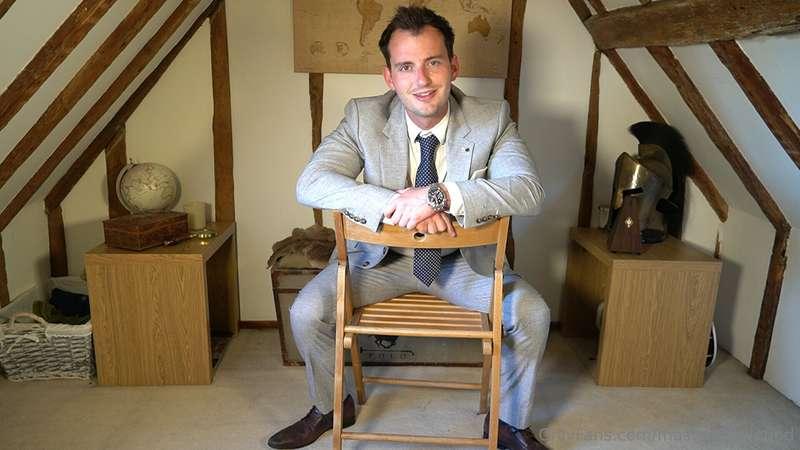 You can't resist me straddling a chair in my suit in front o..