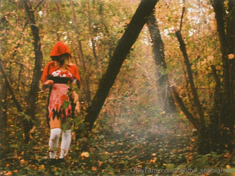 Would you want to see red riding hood on your walk in the fo..