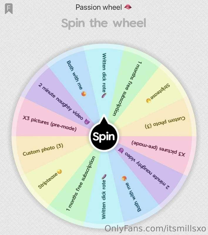 Introducing my new spin the wheels!!!  The first wheel being..