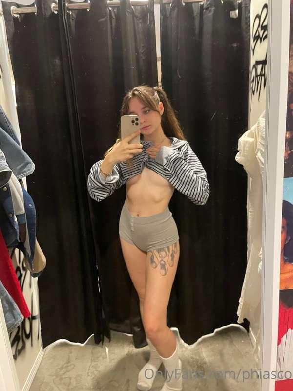 Dressing room selfies, like if you want the nude version in ..