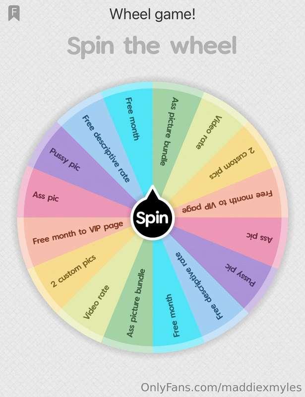 WHEEL GAME! Win with every spin! 😈 1 spin - $5 2 spins $8 3 ..