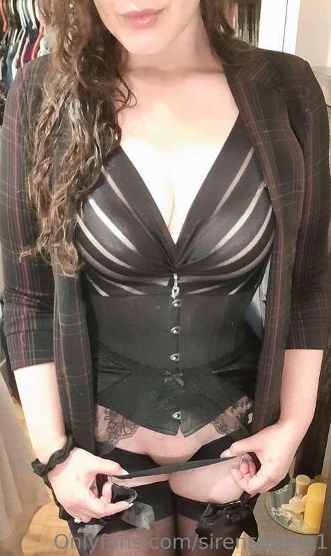 Nothing makes me feel sexier than my corset, garter belt and..