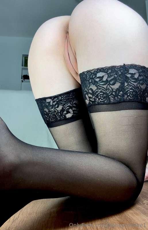 Sometimes a sexy pair of thigh highs is the only lingerie yo..