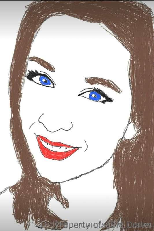 My sweet friend, @gbm79, drew a picture of a selfie I took -..