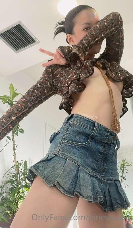 Should I take my skirt off or leave it on hehe 😋