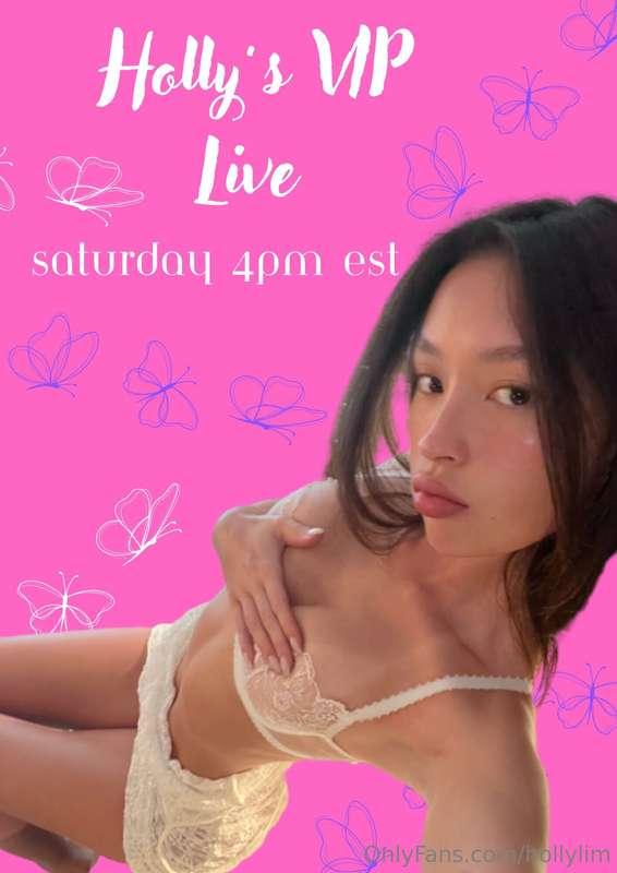Going livee this Saturday at 4 pm EST!  I hopee I see you th..