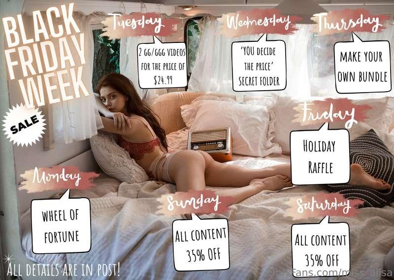🎇🖤 **BLACK FRIDAY WEEK SALES** 🖤🎇  Hey hey guys!  I've final..