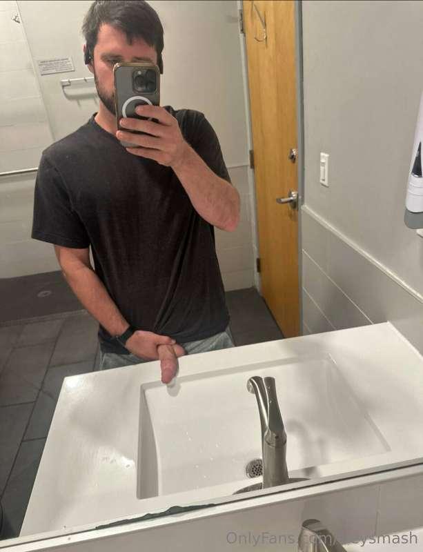 You walk in on me in the gym bathroom… what do you do?