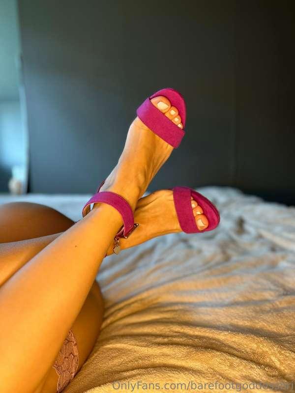 Would you mind if I would leave the heels on while were havi..