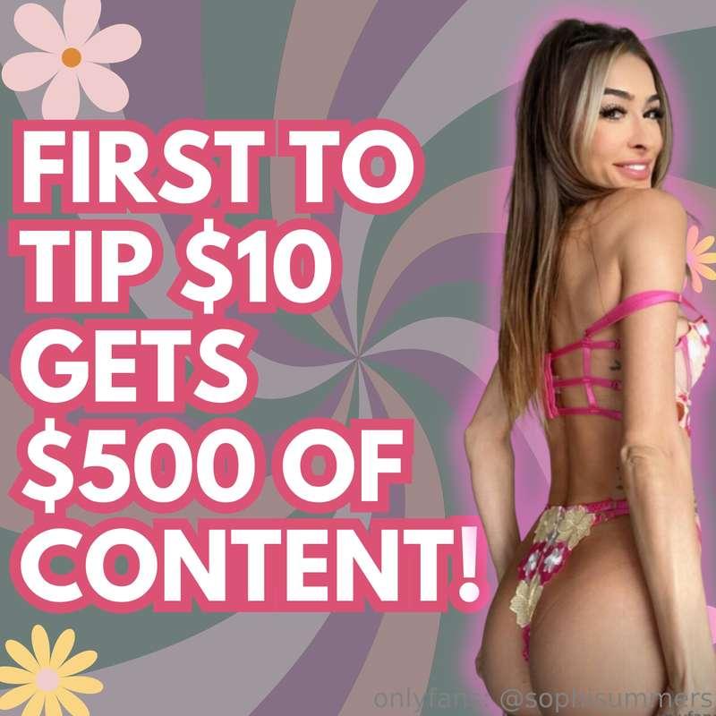 FASTEST FAN TO TIP $10 WILL GET $500 OF CONTENT STRAIGHT TO ..