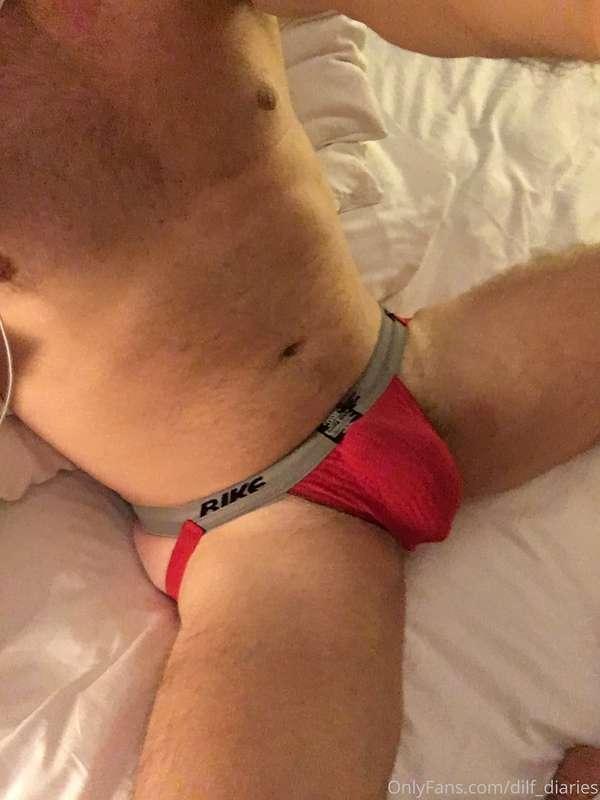 Dad bulge is rocking in this jockstrap