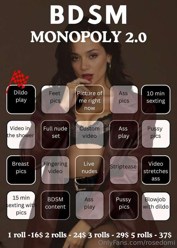 🎲Mistress’s MONOPOLY is open🎲Wanna play with power? Roll the..