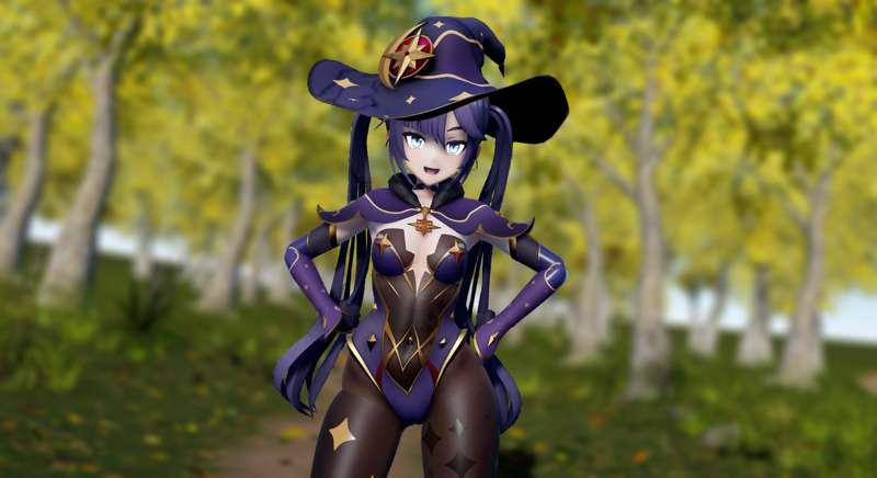 4K UHD 【MMD R-18】Fukkireta - Mona Genshin Impact