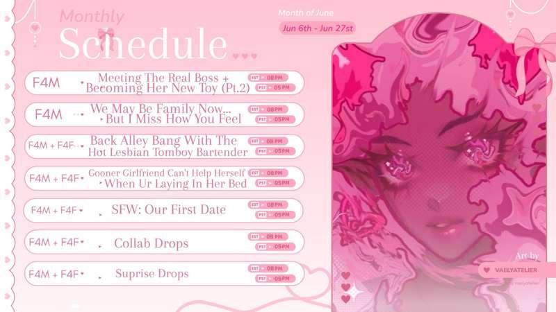 𐦍༘⋆ Jack-Off June’s Audio Schedule ༊*·˚