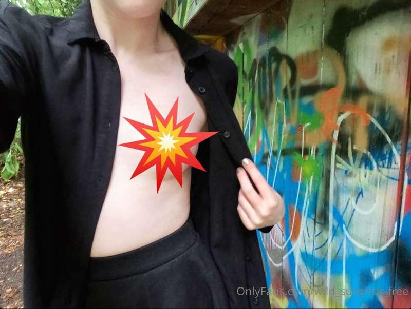 Showing my petite breast naked in public 🤫 ☺️