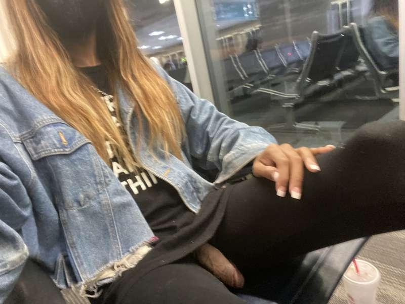 Airport life. Sitting waiting to get on my flight and this h..