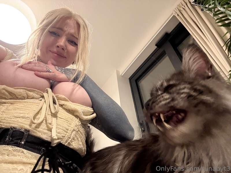 was tryna take a tiddy pic before my cat decided to interrup..
