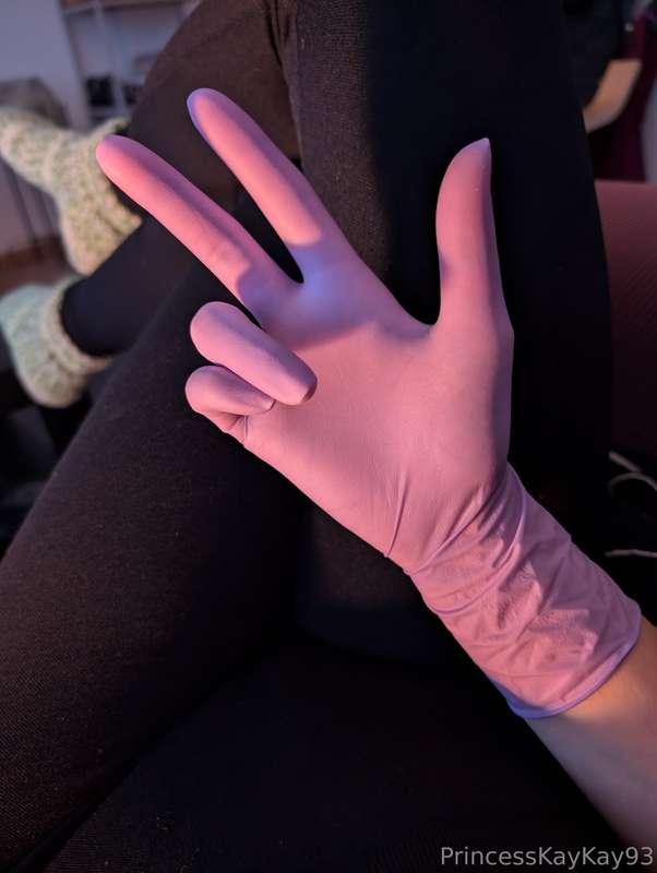 Couch time with purple latex 😋 pulled them on for a custom, ..