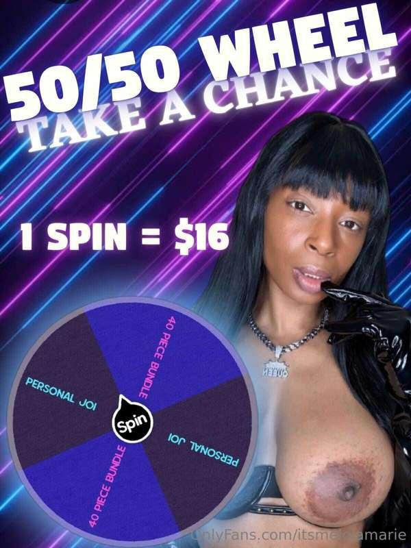 50/50 WHEEL - TAKE A CHANCE 😈💙You’re a winner hunni!!! Win a..