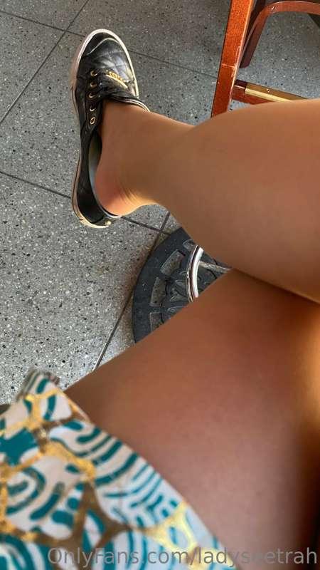 Shoe play at the airport. Gonna change these soon and tease ..