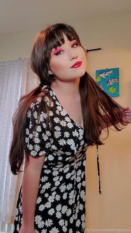 Swipe to take off my cute dress and my undies 🥰