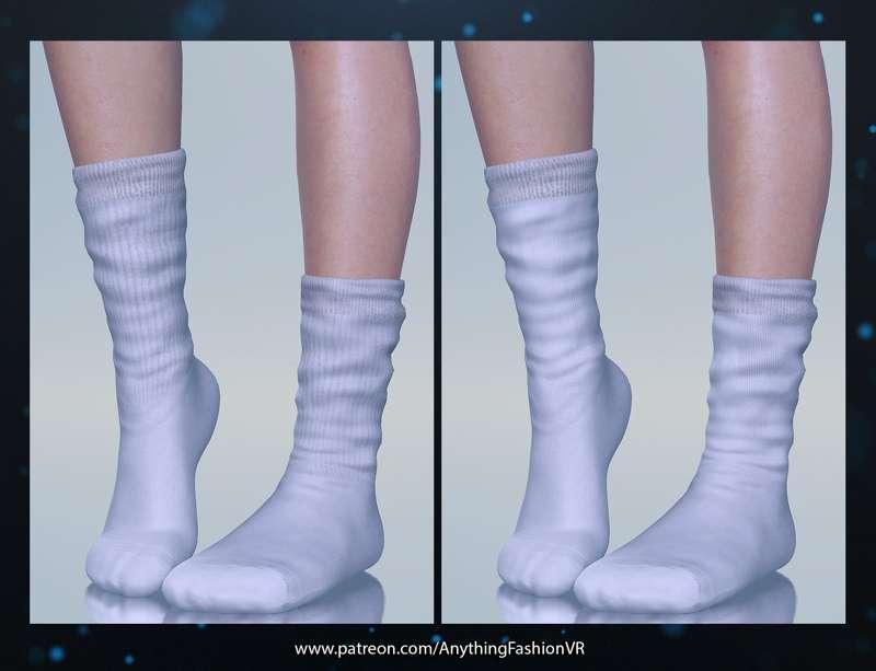 White socks wrinkled