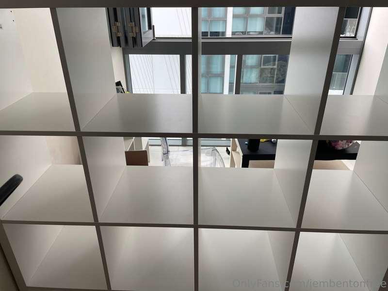 Shelves are up. Still need to decorate the space and move th..