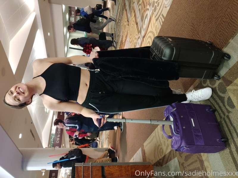 At the airport waiting to board for Vegas #AVN