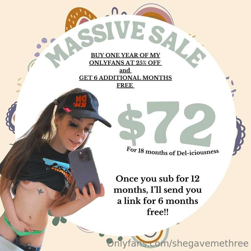 Would anyone be interested in my annual sale again? Buy a ye..