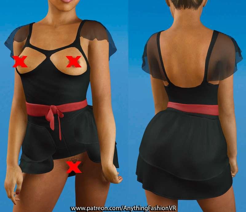 Open Dress with belt. Includes presets