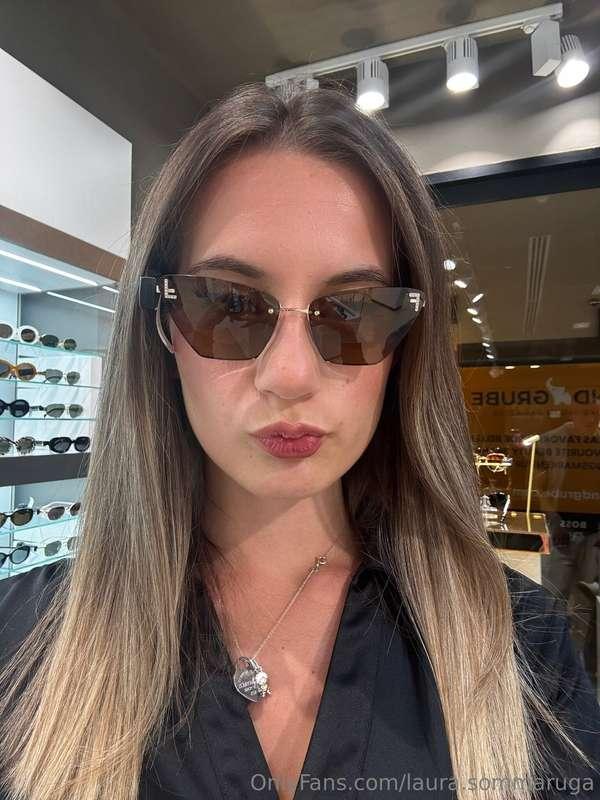 Trying on shades… but nothing hides these filthy thoughts 😈