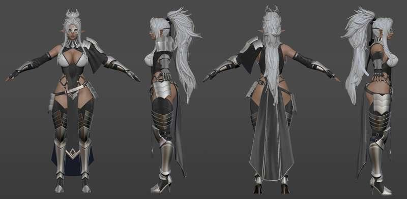 Dark Elf Blader WIP 03 - Clothing and Armor First Pass!