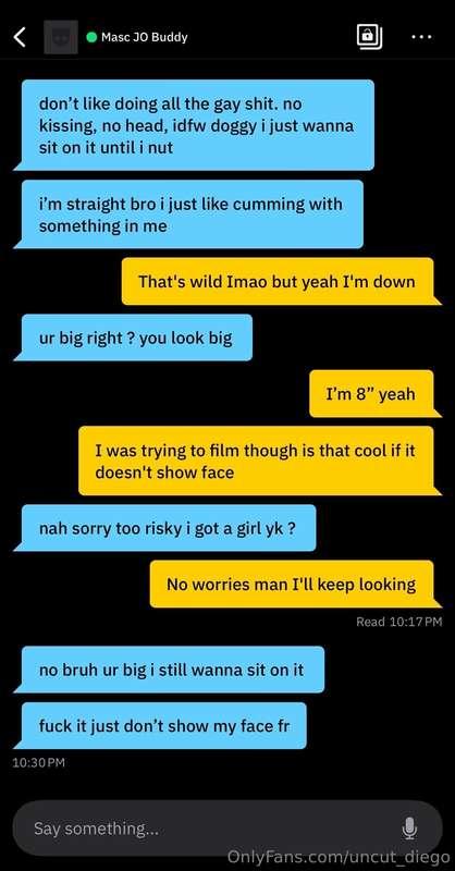 Let this straight boy use me as a human dildo. Never really ..