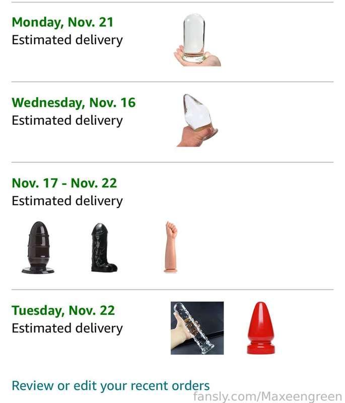 Guess who just bought a bunch of huge sex toys? 👀