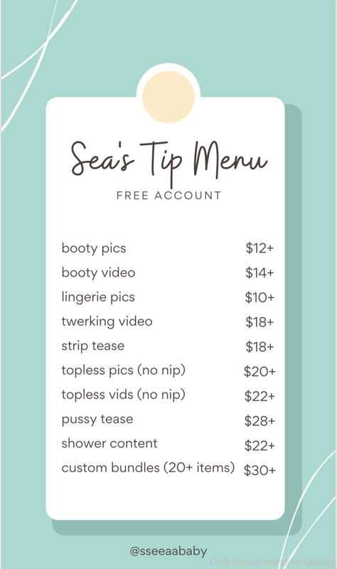 My tip menu😇
