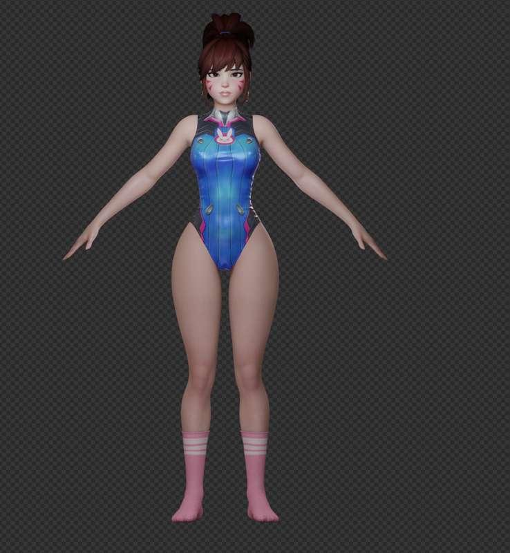 DVA wearing her own merch xD - WIP <3