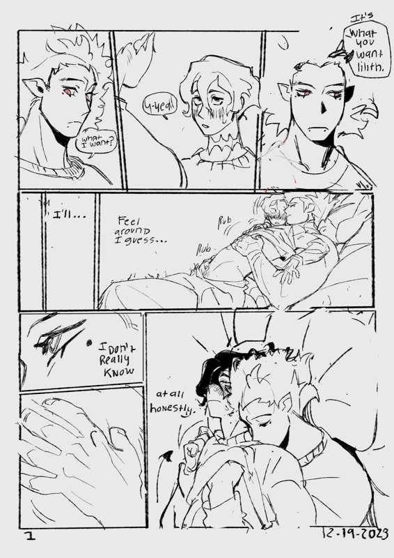 lilith comic doodles 1-3 (plus scrapped page)