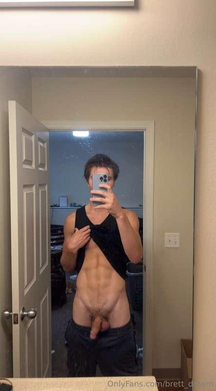 Should I stroke it in front of the mirror next time? Cum on ..