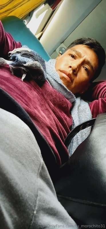 My cock got hard in the middle of the trip, I couldn't stop ..