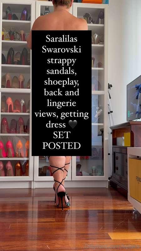 Saralilas Swarovski strappy sandals, shoeplay, back and ling..
