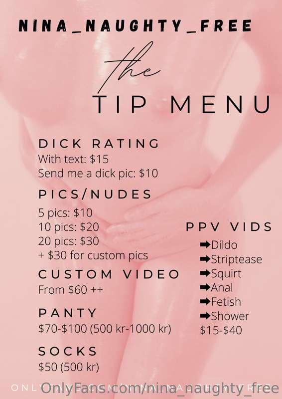 Here's my tip menu if you want more exclusive content or ser..