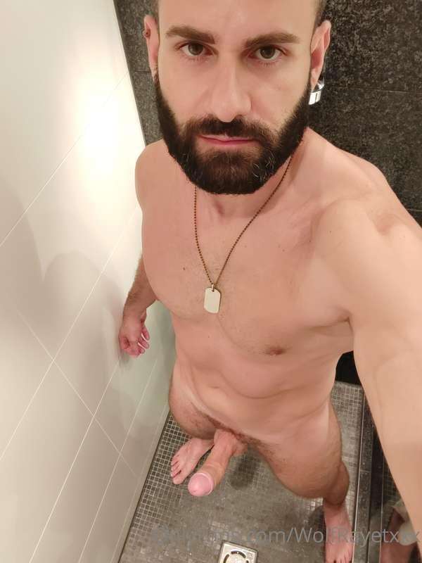 Caption: you're about to suck my huge tool in the shower 🍆