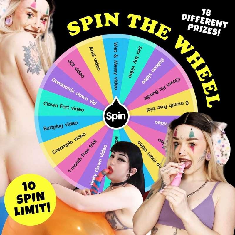 🔥🤡 𝑺𝑷𝑰𝑵 𝑻𝑯𝑬 𝑪𝑳𝑶𝑾𝑵 𝑾𝑯𝑬𝑬𝑳! 🤡 🔥

Everyone's allowed to play spin the clown wheel and everyone's a winner!!

🎪 $10 per spin 🎪
😈 3 spins for $25 😈
💦 $80 for all 10 spins!! 💦

✨ All prizes are worth $20 - $100! ✨
Explicit video prizes sent directly to your inbox!

💋 𝐀𝐋𝐋 𝐇𝐀𝐑𝐃𝐂𝐎𝐑𝐄 𝐂𝐋𝐎𝐖𝐍 𝐂𝐎𝐍𝐓𝐄𝐍𝐓! 💋


#spinthewheel #spin #game #wheel #luckydip #clown #clowns #balloons #free #win #prize #blonde #dildo #brunette @smoll_foxx @blaire_game #fyp
