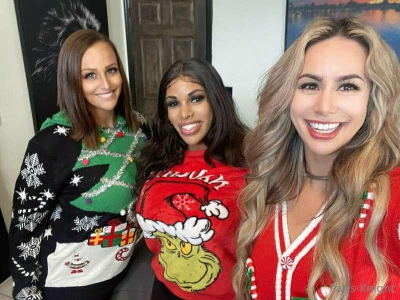 3 naughty milfs get caught at an ugly sweater Christmas part..