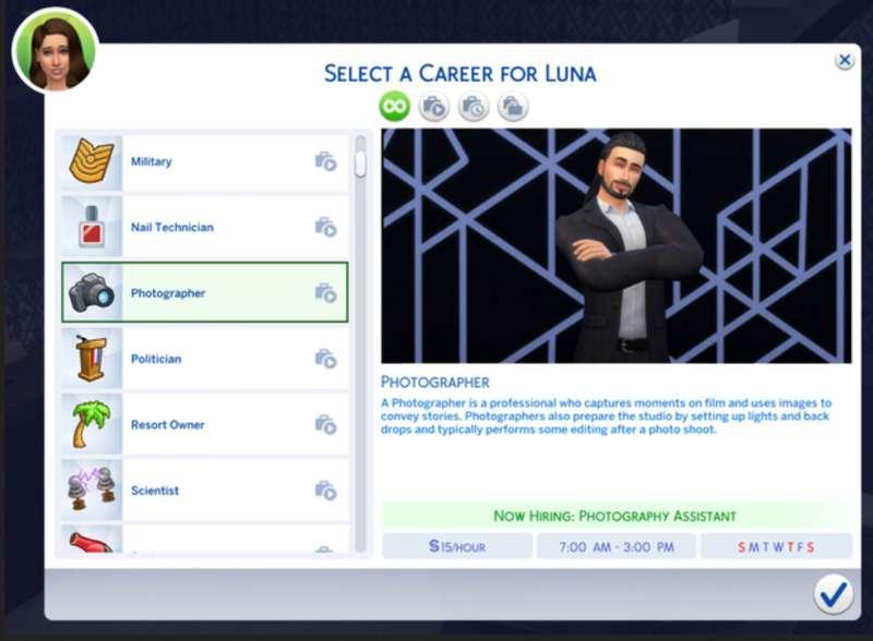 Photographer (Active) Career