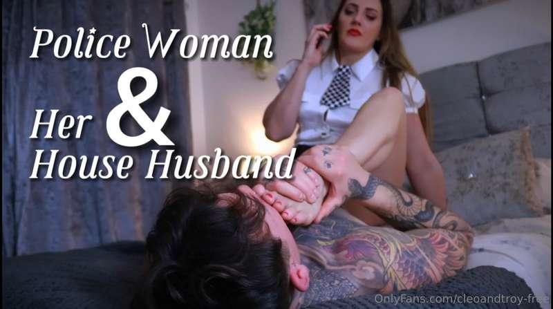 A strong woman needs a good house-husband to kiss and rub he..