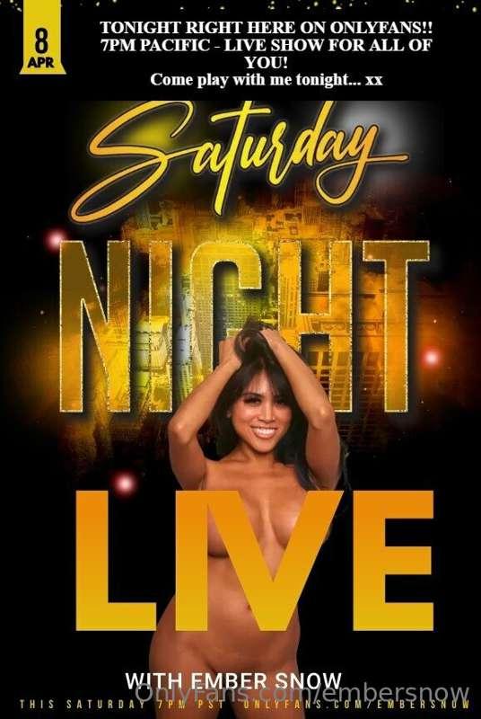 TONIGHT!!!  LIVE SHOW right here on Onlyfans for all of you!..