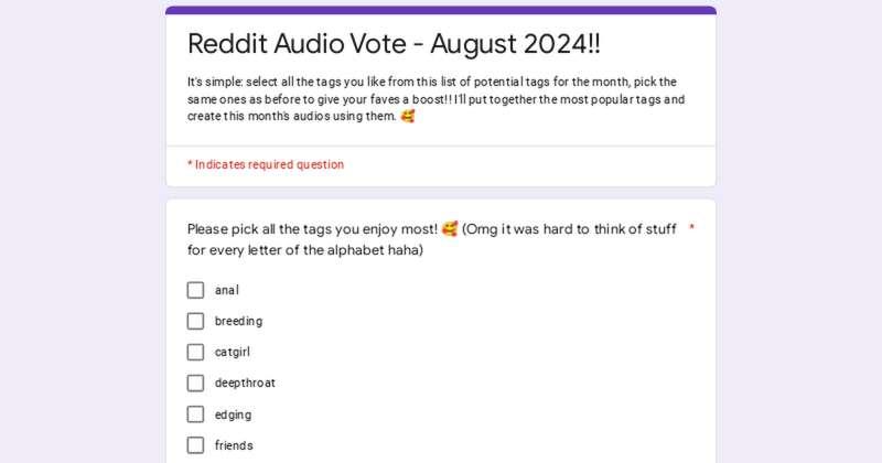 Reddit Audio Voting - August 2024